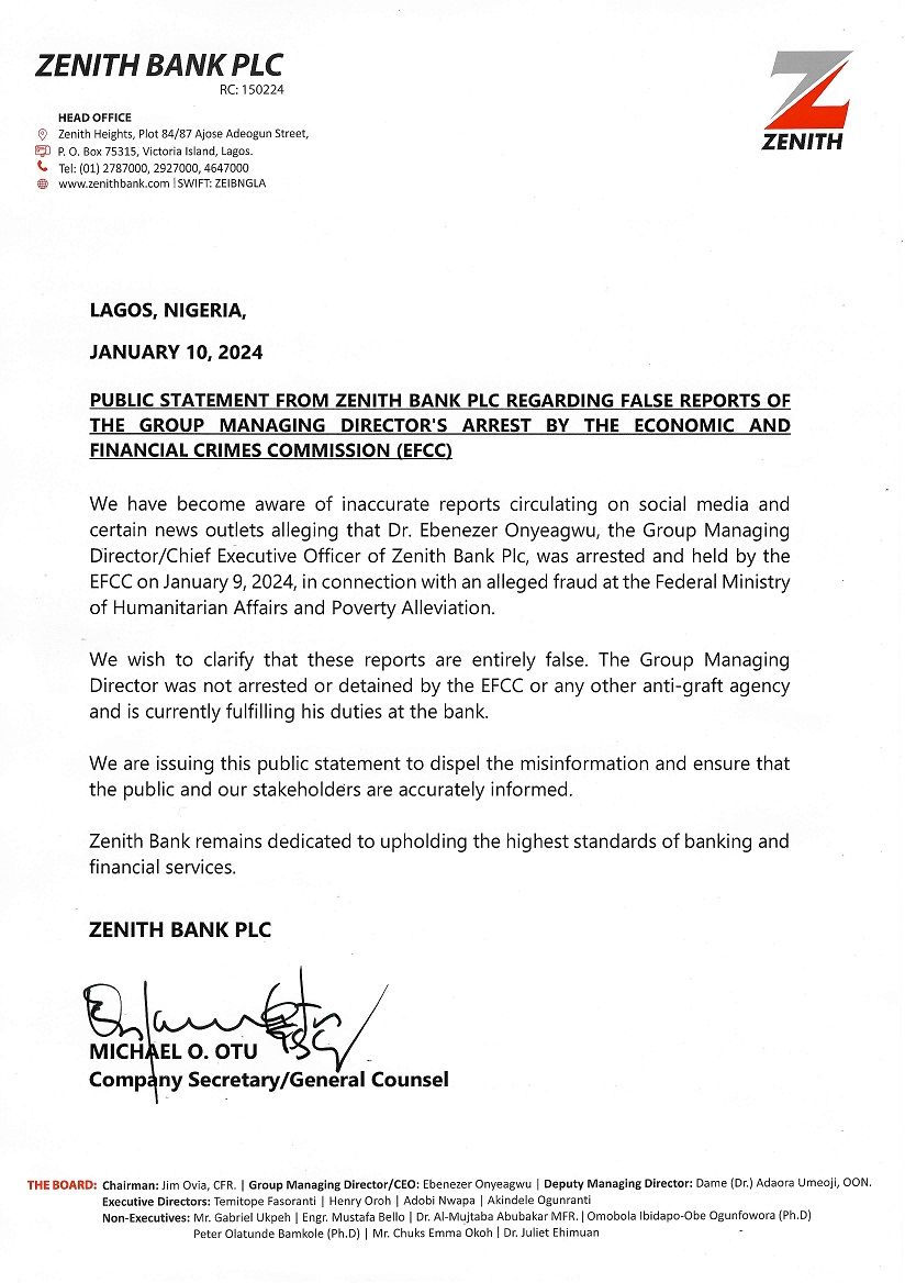 Zenith Bank...