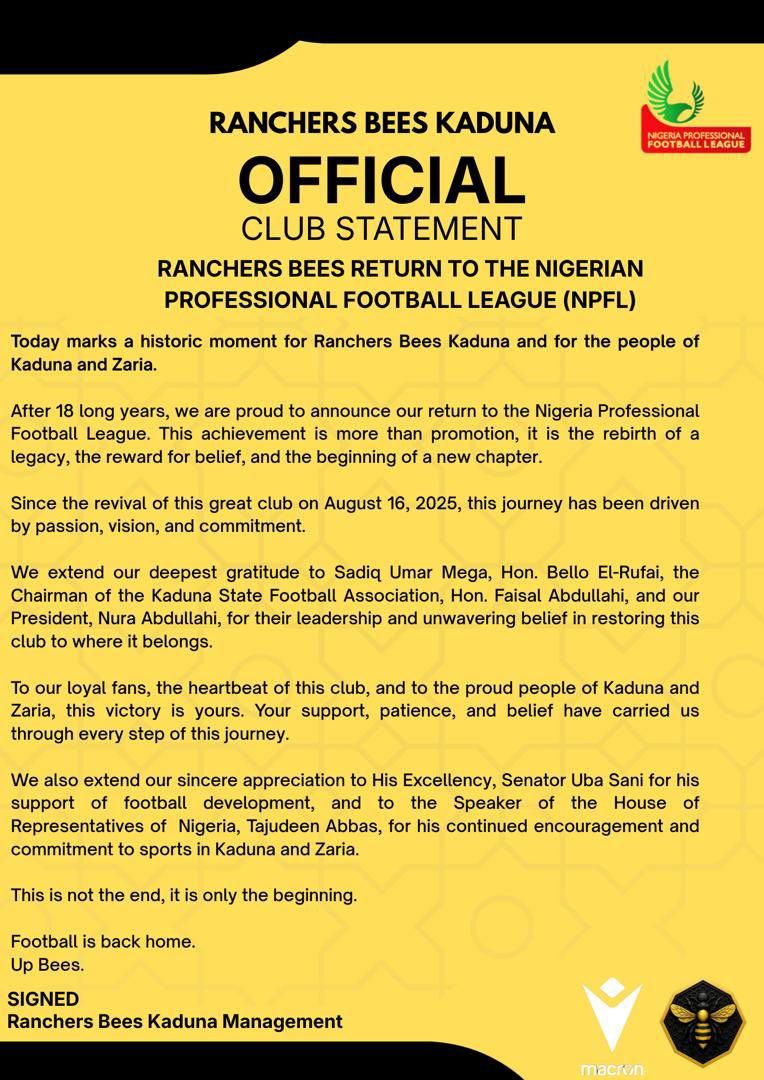 Four private clubs promoted to NPFL
