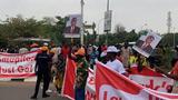 ADC leaders protest at INEC HQ, demand Amupitan’s resignation
