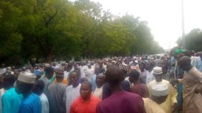 Thousands storm govt house, demand sack of Agric Commissioner
