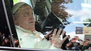 Pope leaves hospital after five weeks