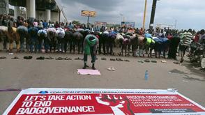 Protests day 2: Osun protesters hold Jumat service at popular road