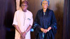 Former President Obasanjo visits Oluremi Tinubu