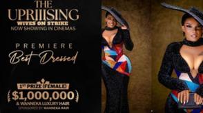 Nollwood actress Iyabo Ojo wins best dressed at “Wives on Strike” premiere