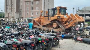 FCTA crushes 601 impounded motorcycles in Abuja