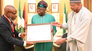 Nigerian Global M.S Swaminathan award winner visits Tinubu