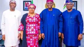 Sanwo-Olu receives Lagos Assembly Speaker Meranda, principal officers