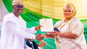 Sanwo-Olu swears in Olufunke Hassan as Chairman of Onigbongbo LCDA