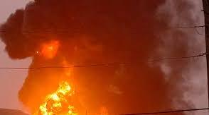 Newly built petroleum station was razed by fire in Ibadan