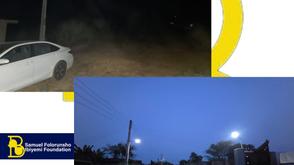 Christmas: Ibiyemi lights-up Kanmi community with Solar project, distributes food items