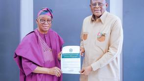 Oyetola presents Bakassi Deep Seaport certificate of compliance to Governor Otu