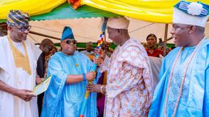 Gov Adeleke presents Staff of Office to new akire