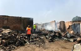 NEMA, fire service respond to fire outbreak at Jos Faringada Market