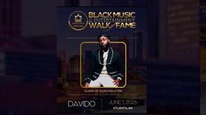 Davido for induction into Black Music Walk Of Fame