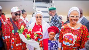 Tinubu arrives in Ekiti, commissions Renewed Hope ICT centre