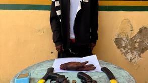 Police arrest robbery suspect with human body part, guns in Lagos