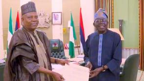 Tinubu presents Shettima with 2027 running mate certificate