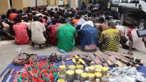 Police arrest 147 suspects, recover 250 cartridges, machetes in Lagos raid