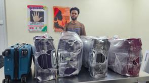 Italy-bound businessman intercepted with cocaine consignments in shoe soles, bag railings