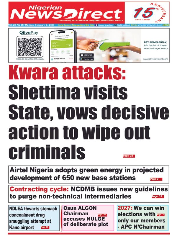 Cover of the Monday, 9 February 2026 edition
