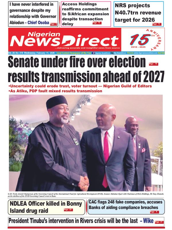 Cover of the Wednesday, 11 February 2026 edition