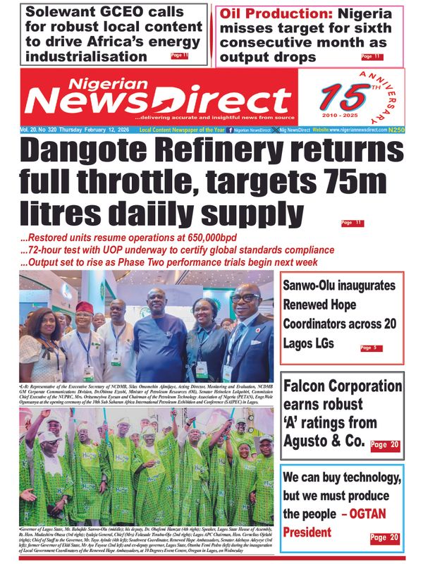 Cover of the Thursday, 12 February 2026 edition