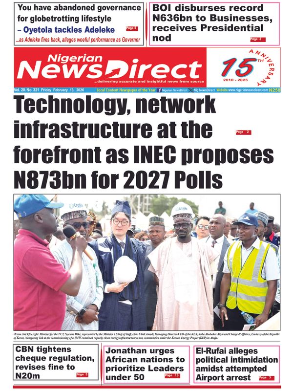 Cover of the Friday, 13 February 2026 edition