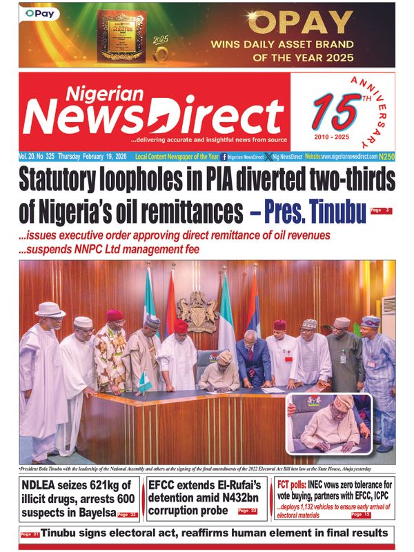 Cover of the Thursday, 19 February 2026 edition