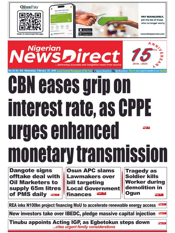 Cover of the Wednesday, 25 February 2026 edition