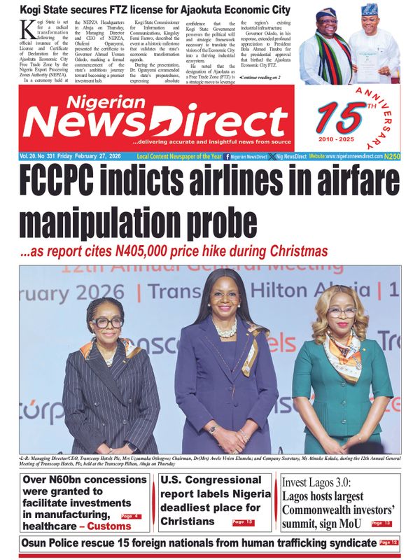 Cover of the Friday, 27 February 2026 edition