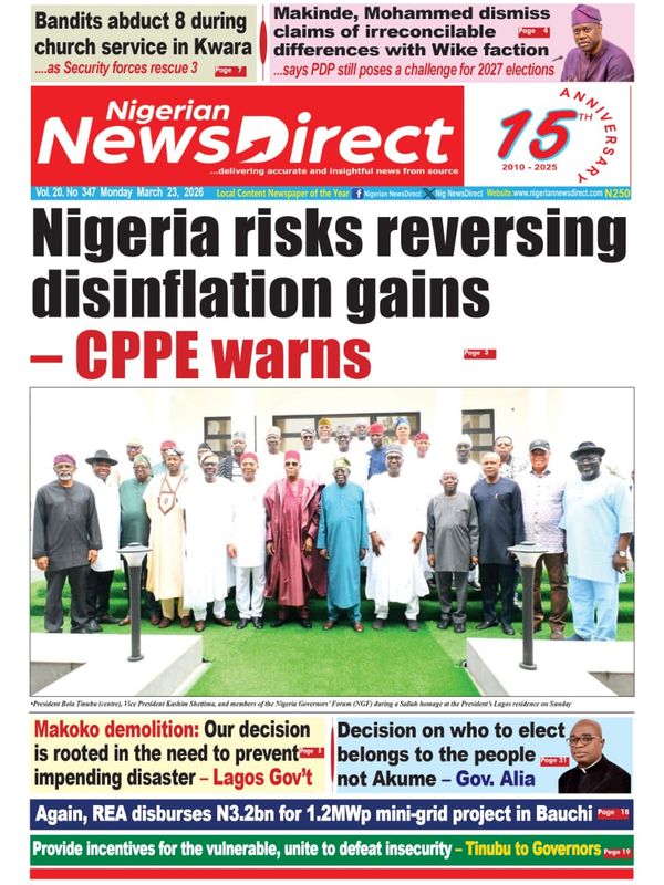Cover of the Monday, 23 March 2026 edition