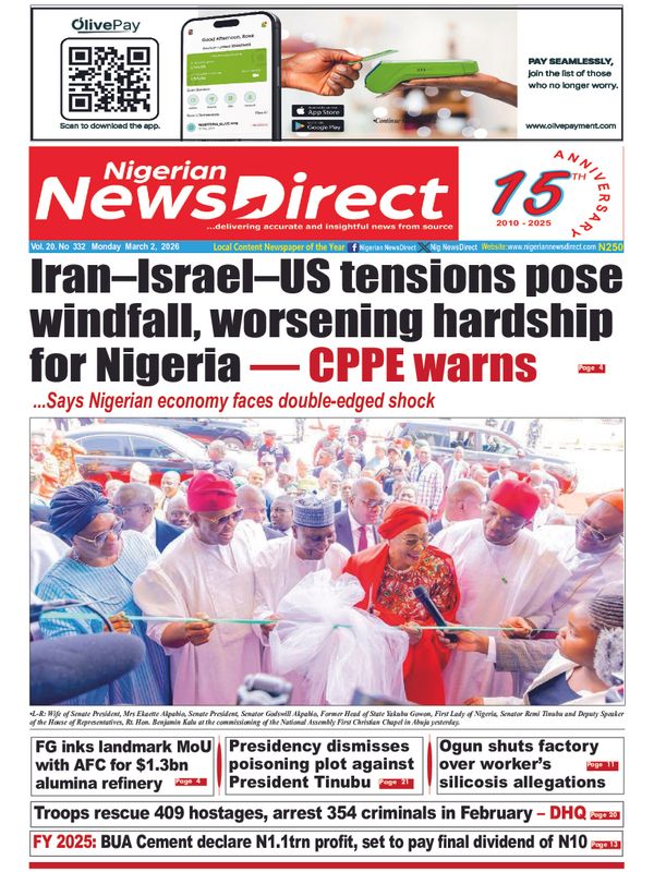 Cover of the Monday, 2 March 2026 edition