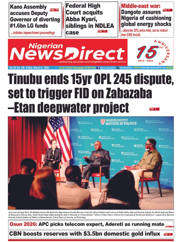 Cover of the Friday, 6 March 2026 edition