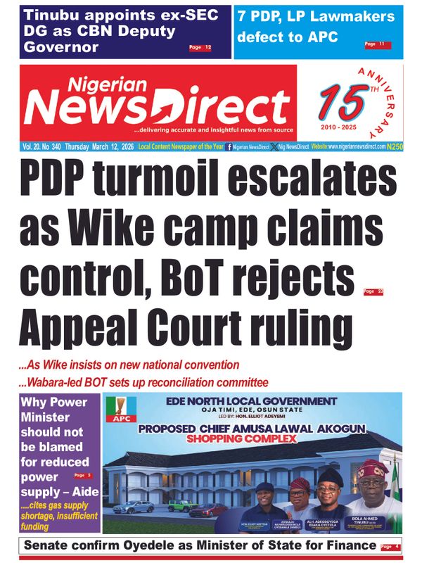 Cover of the Thursday, 12 March 2026 edition
