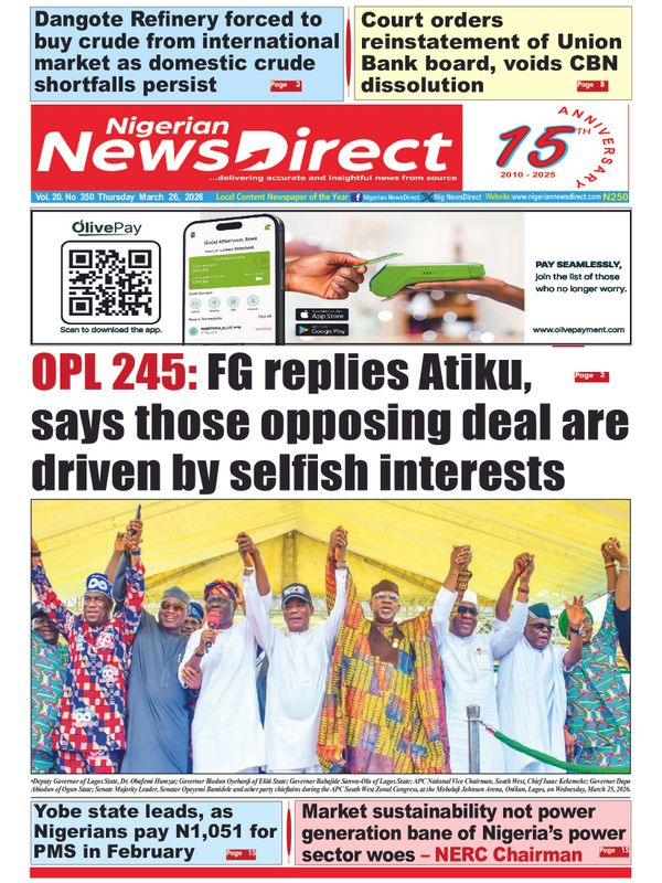 Cover of the Thursday, 26 March 2026 edition