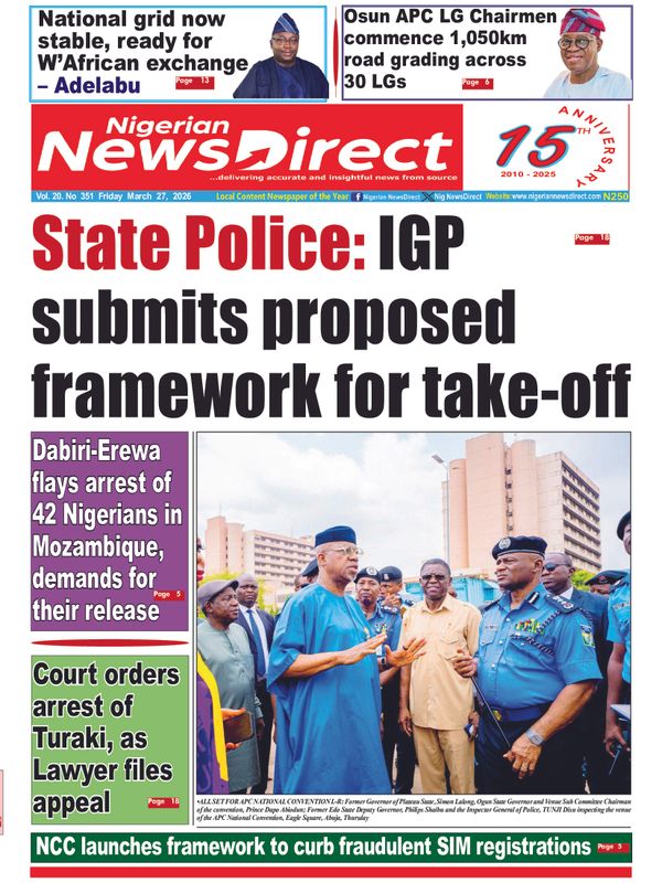 Cover of the Friday, 27 March 2026 edition