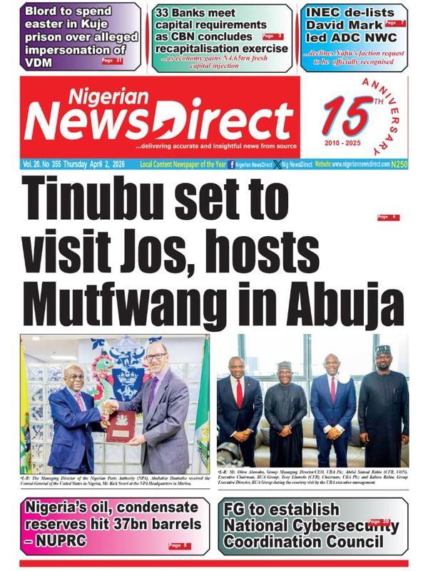 Cover of the Thursday, 2 April 2026 edition
