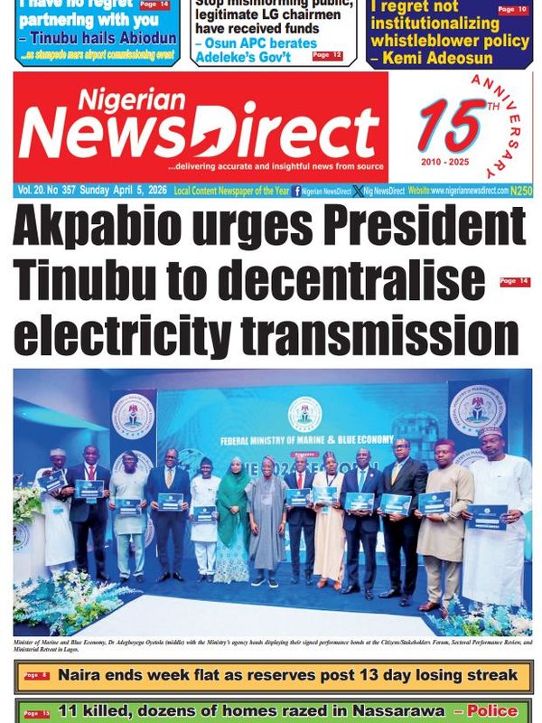 Cover of the Sunday, 5 April 2026 edition