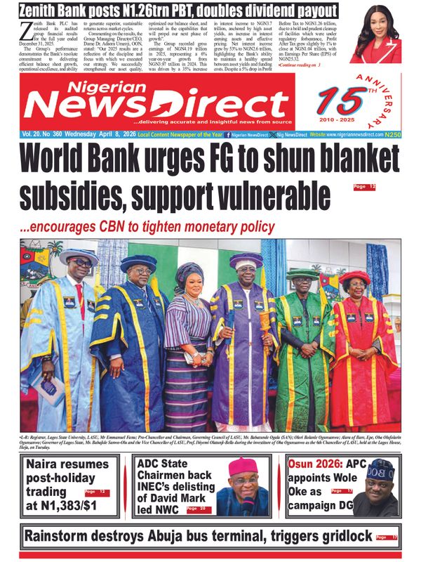 Cover of the Wednesday, 8 April 2026 edition