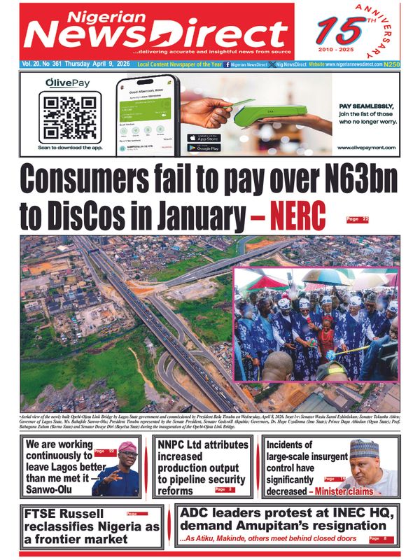 Cover of the Thursday, 9 April 2026 edition