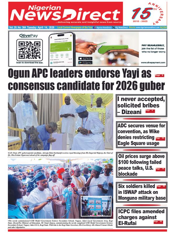 Cover of the Tuesday, 14 April 2026 edition
