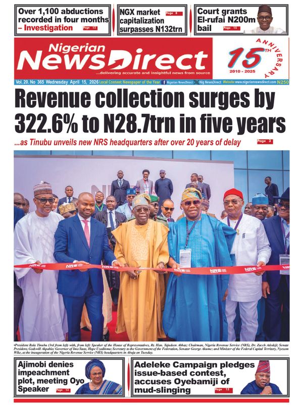 Cover of the Wednesday, 15 April 2026 edition