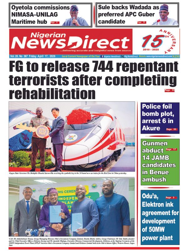Cover of the Friday, 17 April 2026 edition