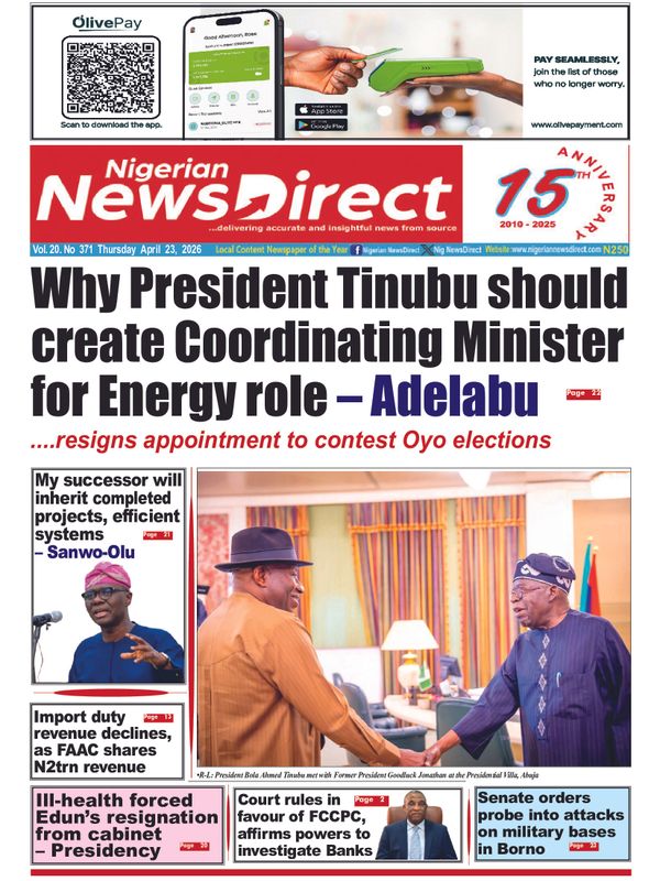Cover of the Thursday, 23 April 2026 edition