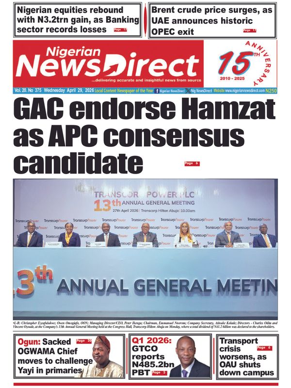 Cover of the Wednesday, 29 April 2026 edition