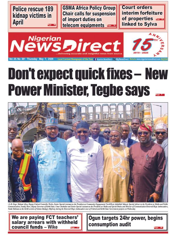 Cover of the Thursday, 7 May 2026 edition