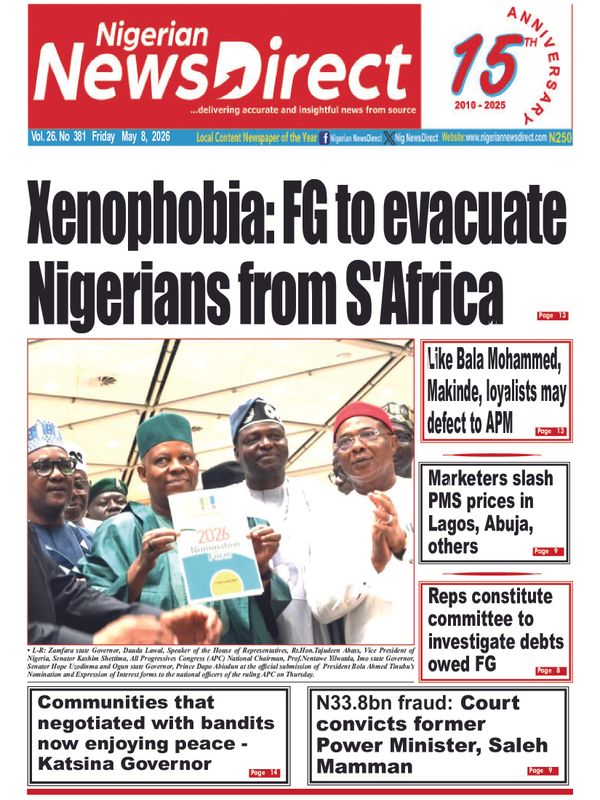 Cover of the Friday, 8 May 2026 edition