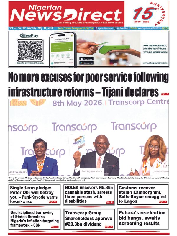 Cover of the Monday, 11 May 2026 edition