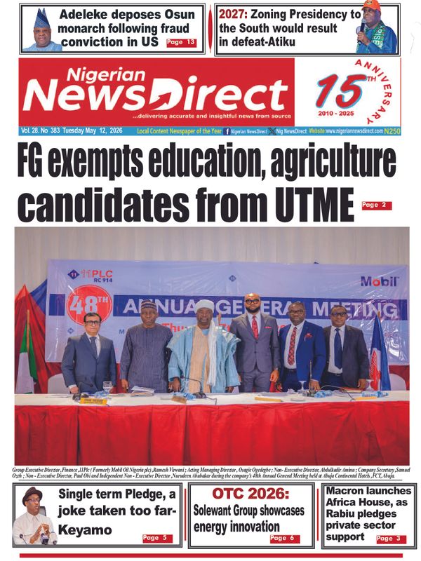 Cover of the Tuesday, 12 May 2026 edition