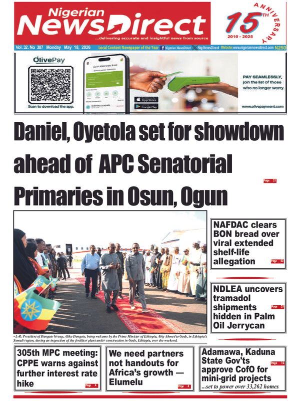 Cover of the Monday, 18 May 2026 edition
